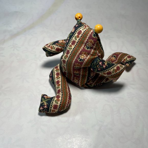 Vintage Liberty of London Handmade Floral Fabric Beanbag Frog Very Collectable ! - Picture 2 of 8